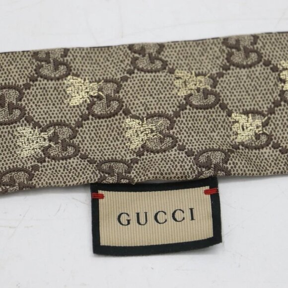 GUCCI Twill Monogram GG Bees Twill Neck Bow Scarf (CSC039343) - Picture 4 of 10